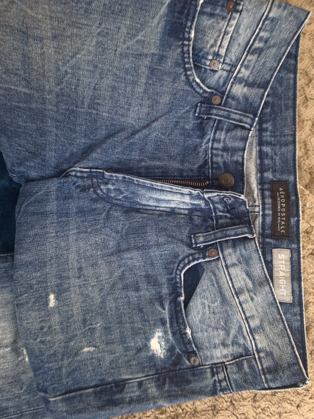 Aeropostale Men's Faded Indigo Straight Jeans